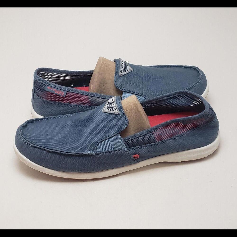 Womens Columbia PFG Blue Slip On Fishing Gear Shoes‎ BL1023-441 Size 10